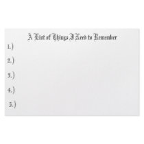 A List of Things I Need to Remember , 1.), 2.),... Stationery Paper
