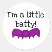 A Little Batty Halloween T-shirts and Gifts Round Sticker