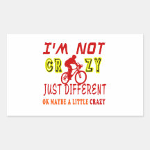 A Little Crazy for Cycling Rectangle Stickers