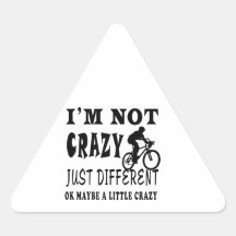 A Little Crazy for Cycling Triangle Stickers