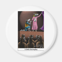 A Little Horse Play Funny Horse Cartoon Gifts Magnets