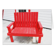 A Little Red Bench Greeting Card