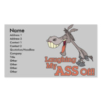 a LMAO laughing my ass off funny donkey cartoon Business Card Template