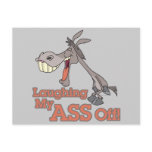 a LMAO laughing my ass off funny donkey cartoon Postcards