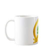 A Lucky Golden Horseshoe with green shamrocks Mug