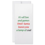 A Lump Of Coal Personalized Rack Card