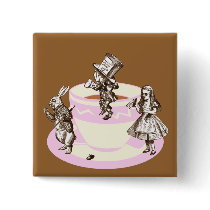 A Mad Tea Party Pinback Buttons