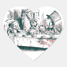 A Mad Tea Party Tenniel Pink Tint Heart Sticker