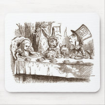 A Mad Tea Party Tenniel Sepia Mousepad