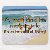 A man and his motorcycle mousepads