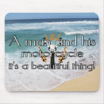 A man and his motorcycle mousepads