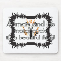 A man and his motorcycle mousepads