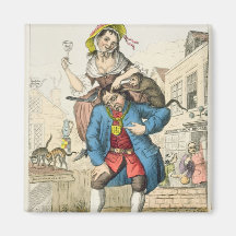 A Man Loaded with Mischief, or Matrimony, c.1766 Fridge Magnets