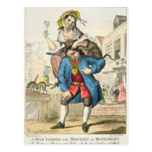 A Man Loaded with Mischief, or Matrimony, c.1766 Post Card