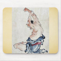 A man with arms raised over his head mousepad