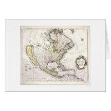A Map of North America Greeting Cards