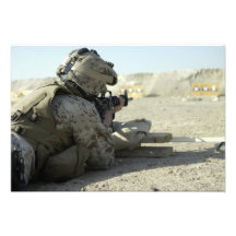 A Marine fires a M16A2 service rifle Photo