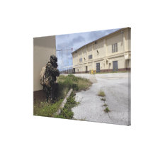 A Marine posts security Stretched Canvas Print
