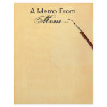 A Memo From Mom... With Pencil Stationery letterhead