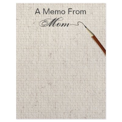A Memo From Mom... With Pencil Stationery by mvdesigns