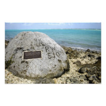 A memorial to prisoners of war on Wake Island Photographic Print