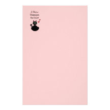 A Meow Massages the Heart Custom Stationery