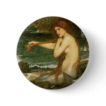 A Mermaid by John William Waterhouse Buttons