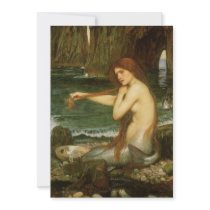 A Mermaid by John William Waterhouse Personalized Invitation