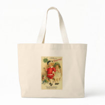A Merry Christmas Children Card Tote Bags