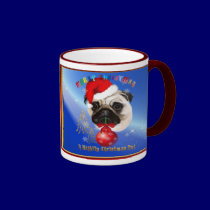 A Merry Christmas Pug Mug mugs