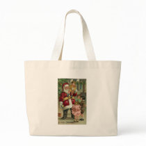 A Merry Christmas Santa and Children Canvas Bag