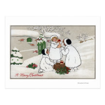 A Merry ChristmasPeople Holding Piglets Postcards