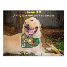 A merry heart doeth good like a medicine. post card