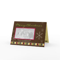 A Modern Plum & Chocolate Photo Christmas Card