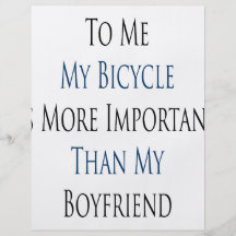 À moi ma bicyclette est plus importante que mon Bo Tract