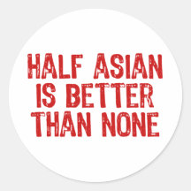 À moitié asiatique adhésif rond