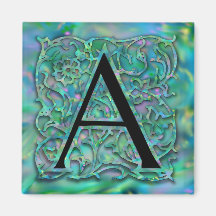 A Monogram "Green Garden Besque" Square Magnet