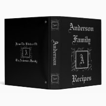 A Monogram Recipe Book Vinyl Binders