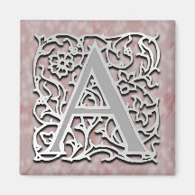 A Monogram "Silver Stone" Square Magnet