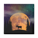 A Moose on the Loose Refrigerator Magnets