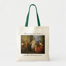A mother knows her treasures tote bags