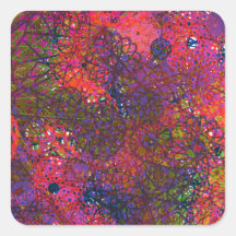 A multicolor abstract circle design stickers