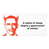 A nation of sheep begets a government of wolves customized photo card