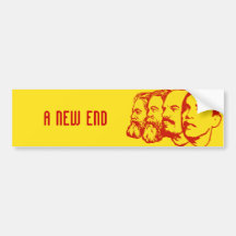 A NEW END bumper sticker