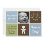 a new heart name day baby boy invitation