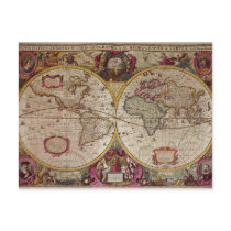 A New Land and Water Map of the Entire Earth Post Card