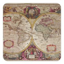 A New Land and Water Map of the Entire Earth Sticker