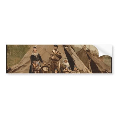 A Norwegian Lapp Family in Norway from 1890 Bumper Sticker by wallarts