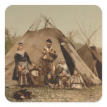 A Norwegian Lapp Family in Norway from 1890 Square Sticker