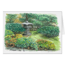 A pagoda in an Asian garden Greeting Card